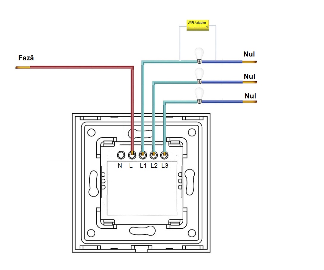 Modul întrerupător touch simplu WiFi moono